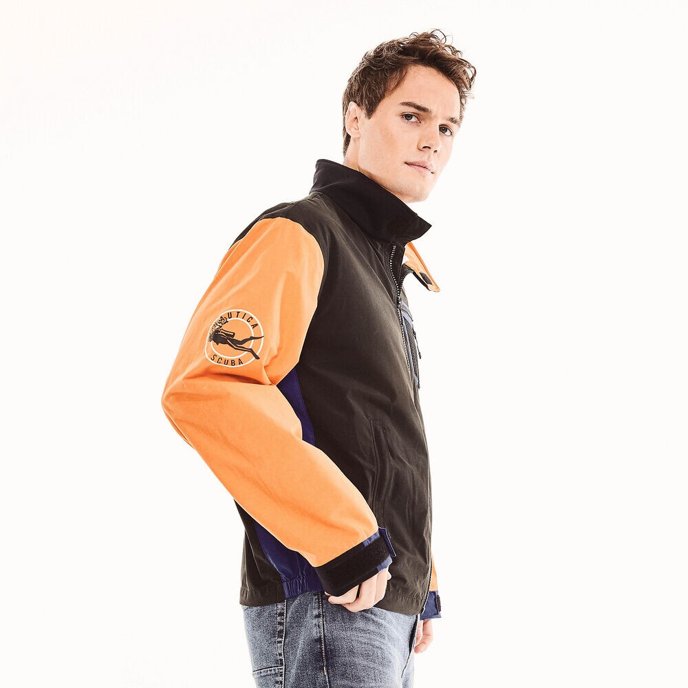 REISSUE COLORBLOCK SCUBA GRAPHIC JACKET,True Black,large
