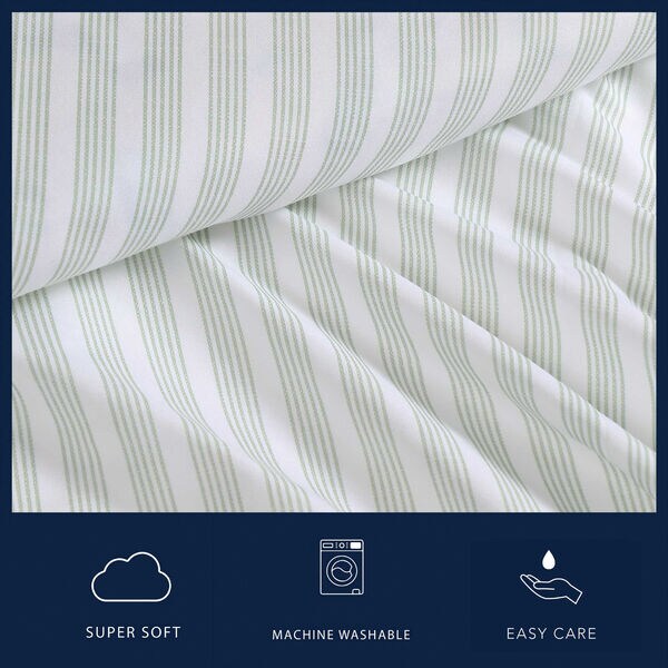 Beasley Stripe Green Twin Sheet Set