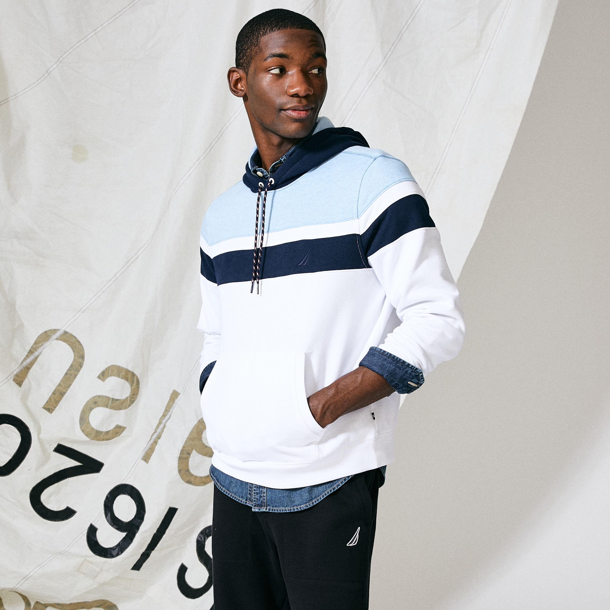 Colorblock pullover hoodie clearance