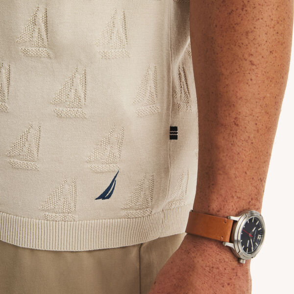 Big & Tall Textured Sweater Polo