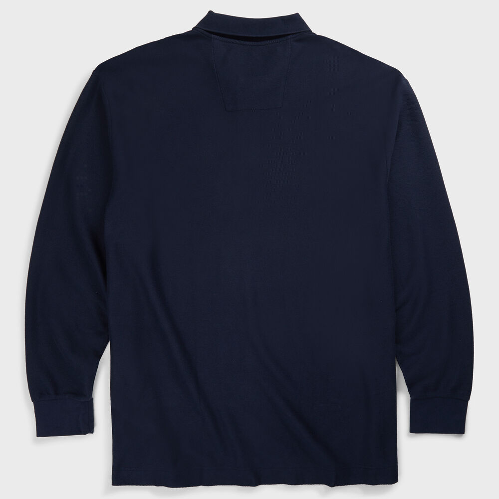 BIG & TALL CLASSIC FIT LONG SLEEVE POLO,Navy,large