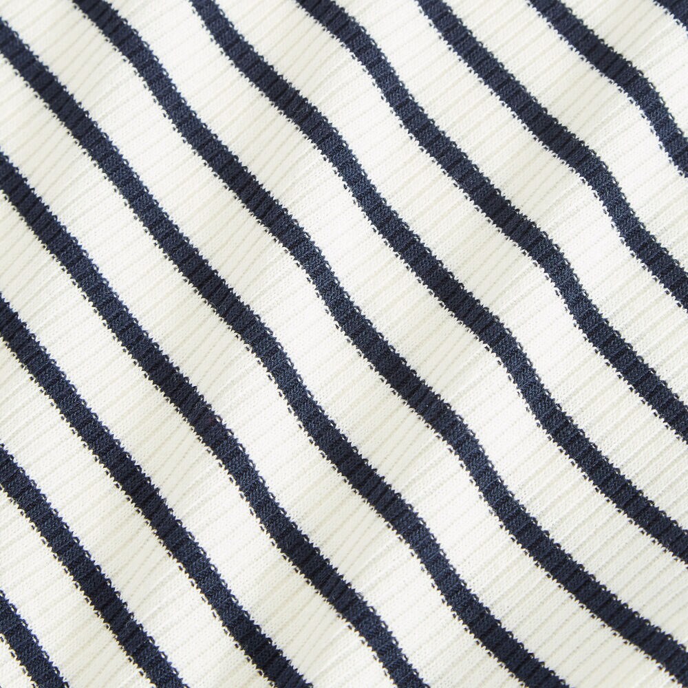STRIPE BUTTON-SHOULDER KNIT TOP,Marshmallow,large