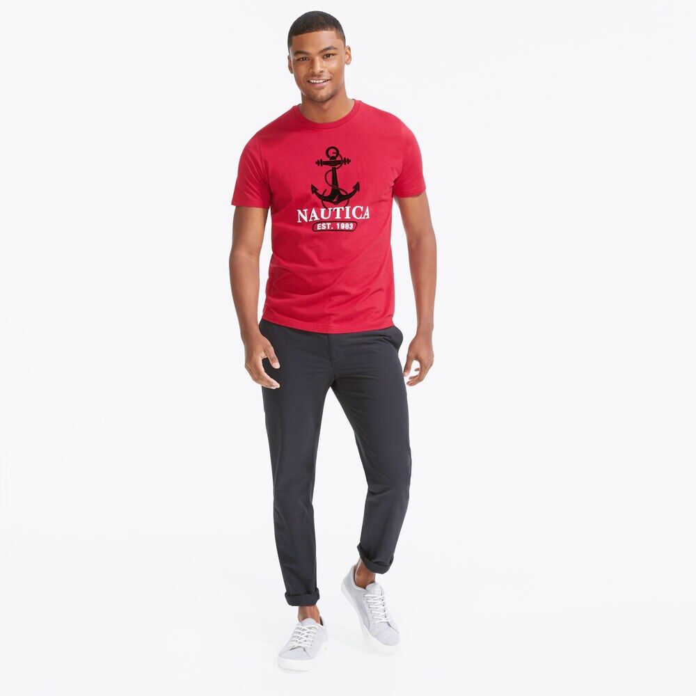 ANCHOR 1983 GRAPHIC T-SHIRT,Nautica Red,large