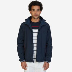  Lightweight Hooded Bomber Jacket,True Navy,large