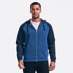 COLORBLOCK FULL-ZIP HOODIE,Estate Blue,large
