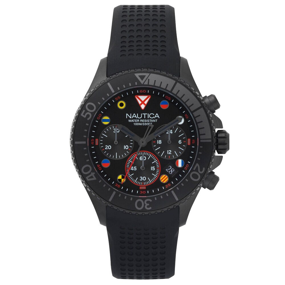 Westport Silicone Chronograph Watch - Black,Black,large