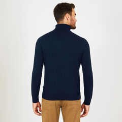 Big & Tall Solid Jersey Turtleneck,Navy,large