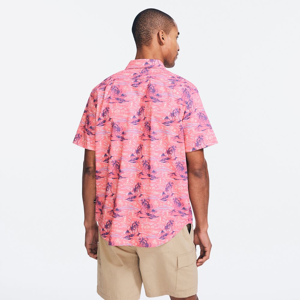 ISLAND PRINT SHORT-SLEEVE SHIRT,Riggin Red,large