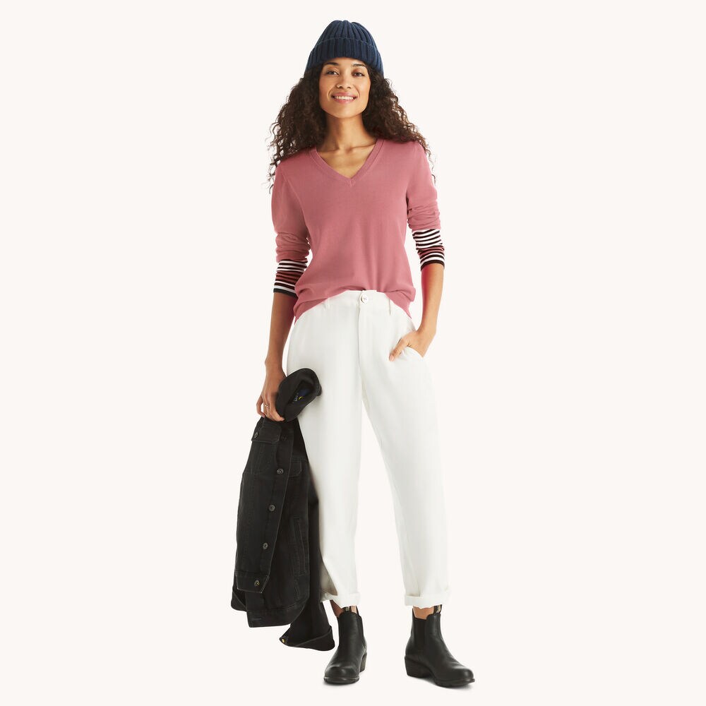 V-Neck Sweater,Sunguard Red,large
