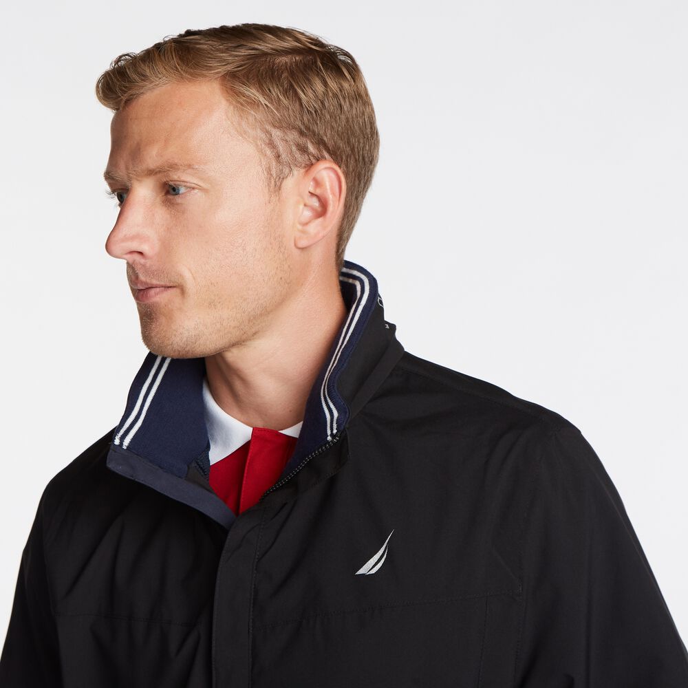 Classic Bomber With Packable Hood,True Black,large