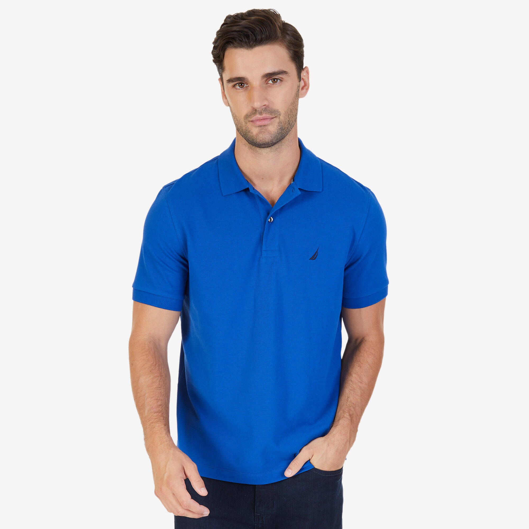 Classic Fit Cooling Performance Polo Shirt,J Navy,large