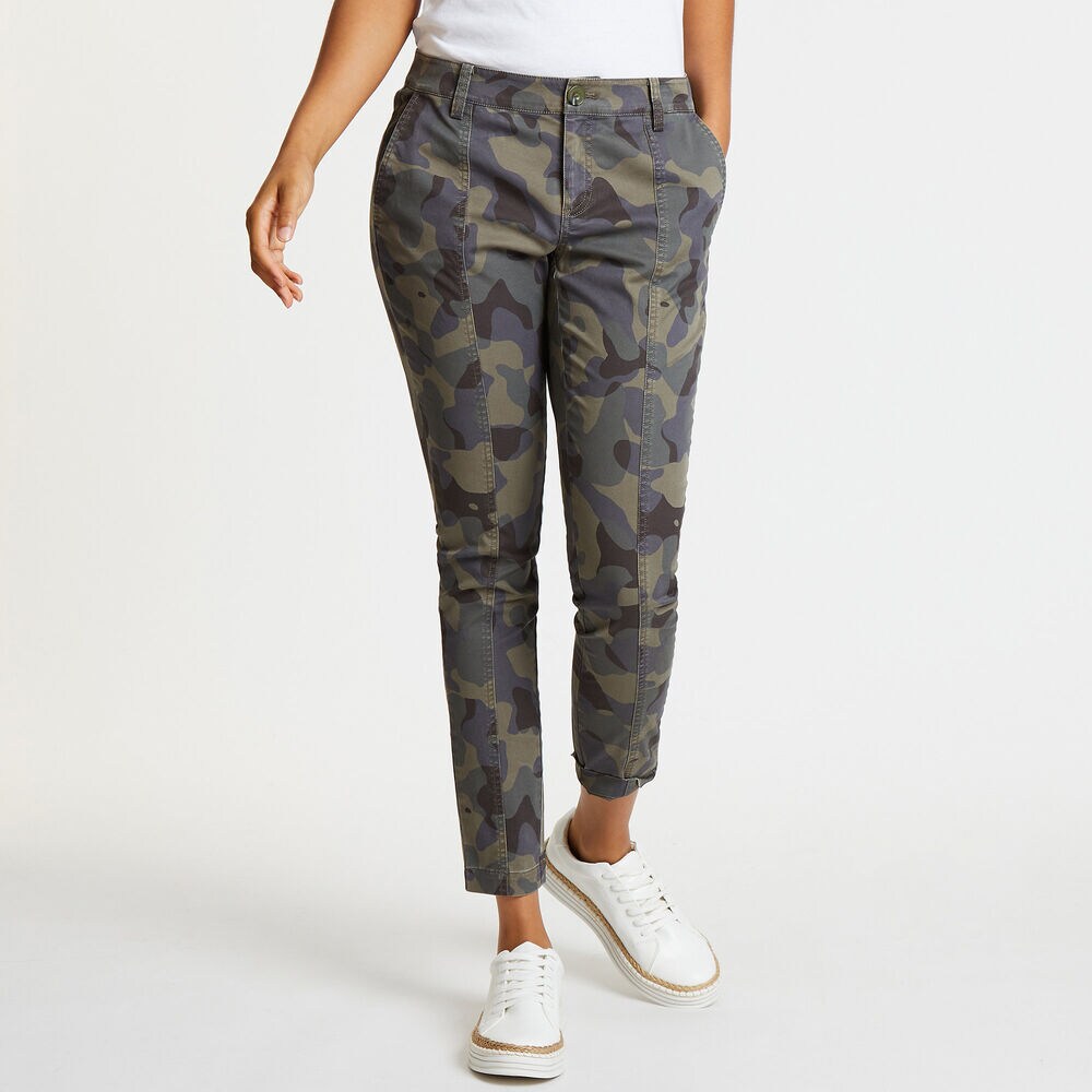 Army Camo Twill Skinny Pants,Shaded Spruce Heather,large