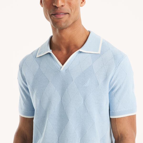 Textured Argyle Sweater Polo