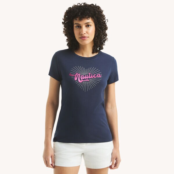 Bright Heart Glitter Graphic T-Shirt