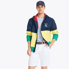 WATER-RESISTANT COLORBLOCK SAILING JACKET,Navy,large