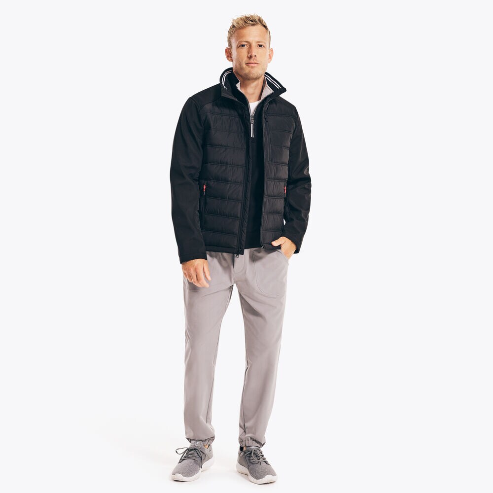 MIXED-MEDIA JACKET,True Black,large