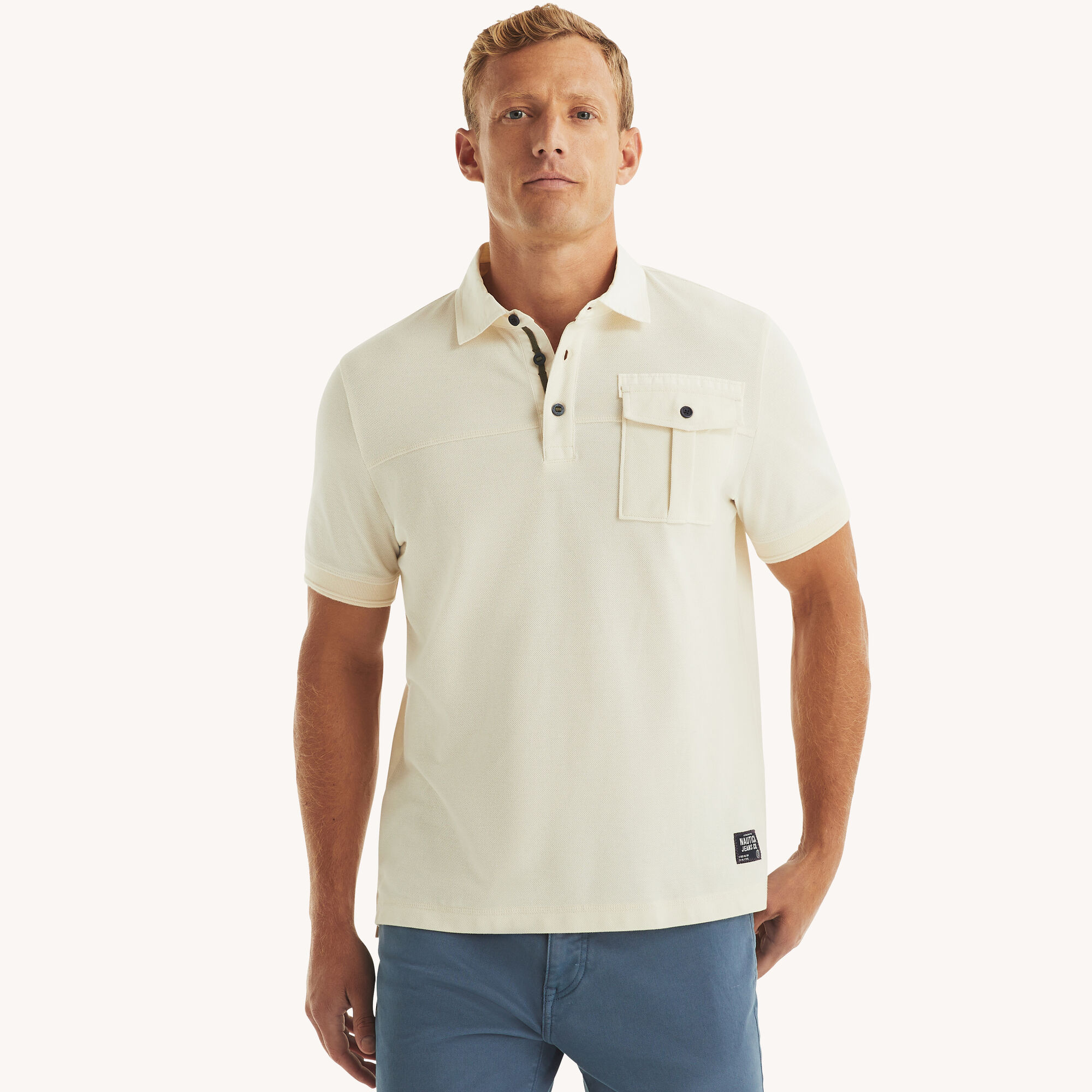 Nautica Jeans Co. Classic Fit Polo,Almond,large