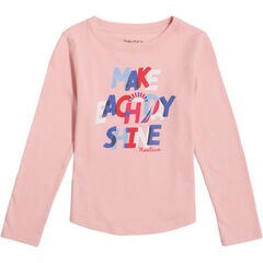 GIRLS' GRAPHIC LONG-SLEEVE T-SHIRT (8-16),Tomato,large