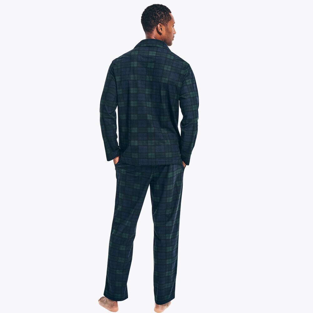 PLAID FLEECE PAJAMA PANT SET,Kelp Seas,large