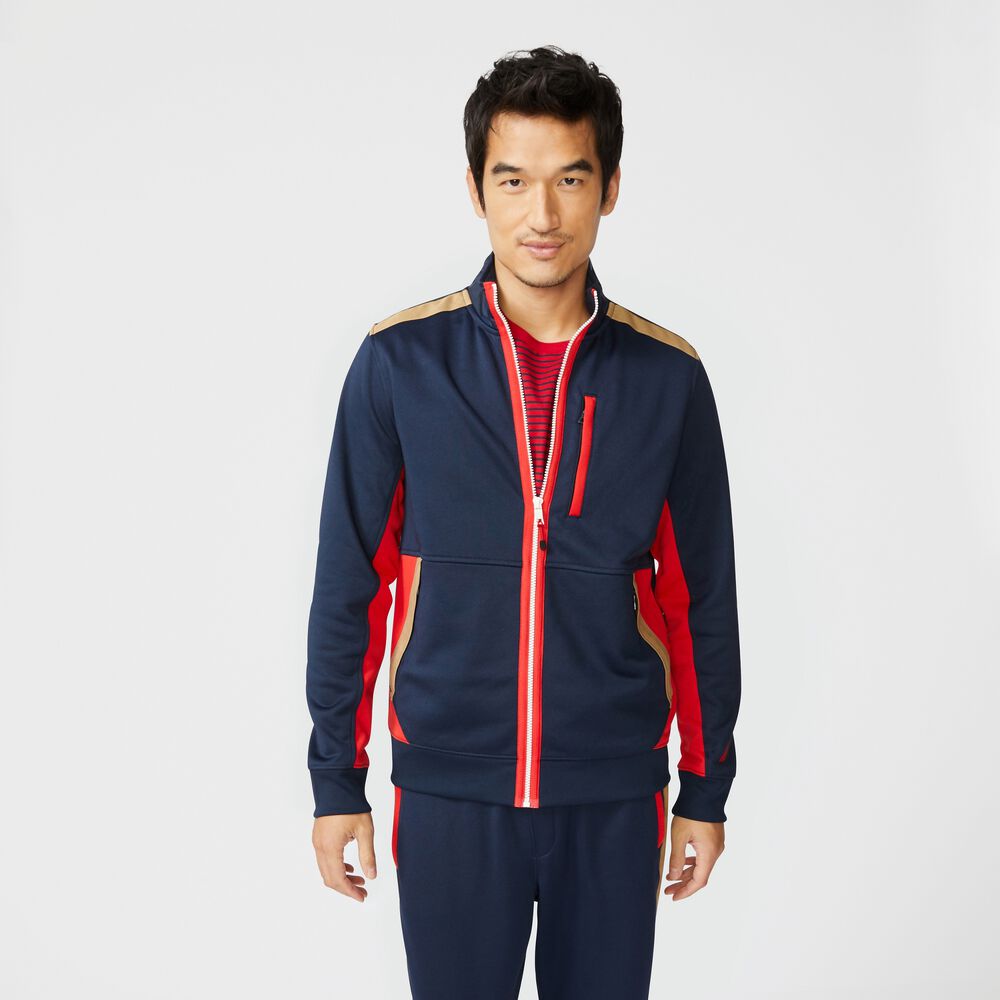 COLORBLOCK FULL-ZIP SWEATSHIRT,Navy,large