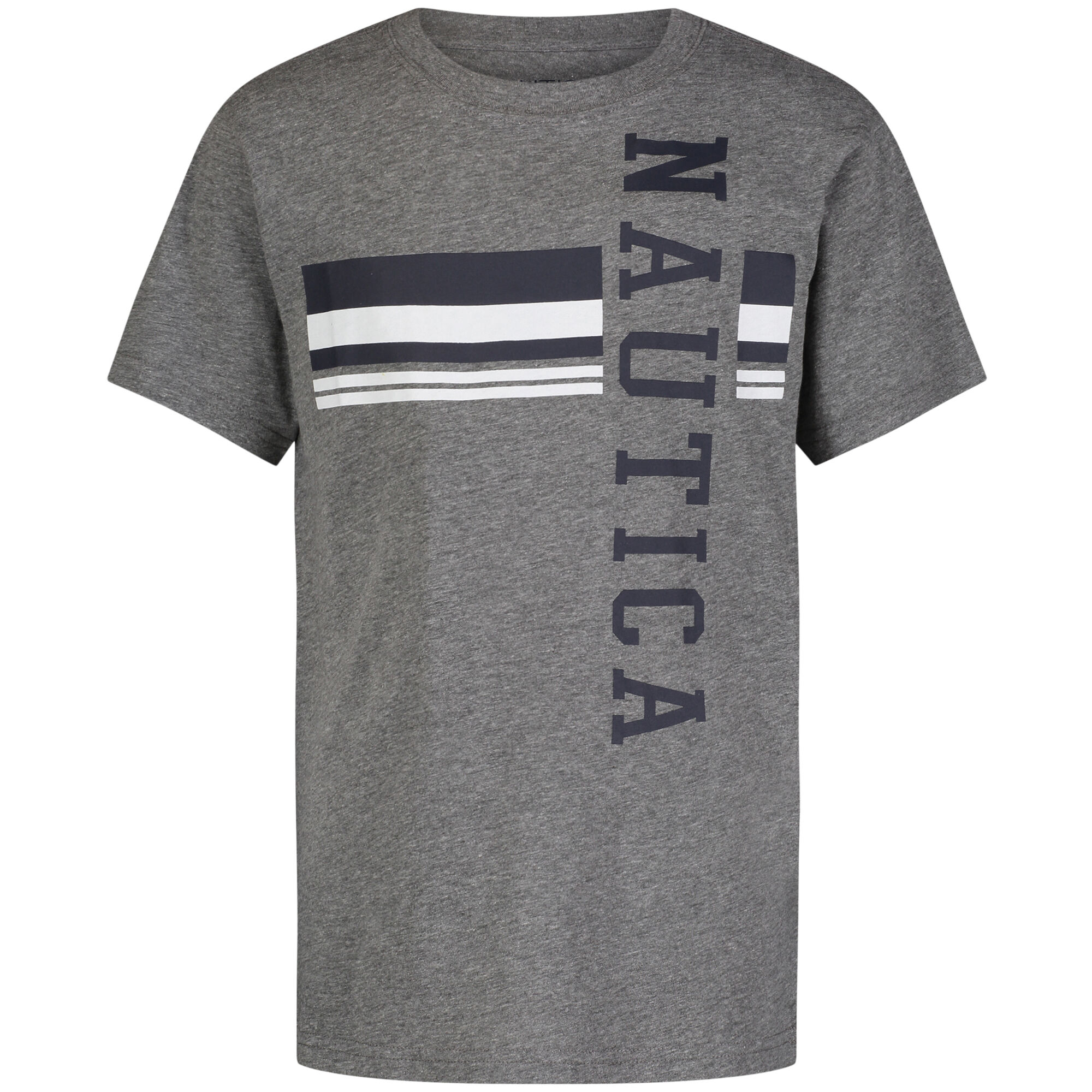 Little Boys' Varsity Stripe T-Shirt (2T-7),Gunmetal Grey,large