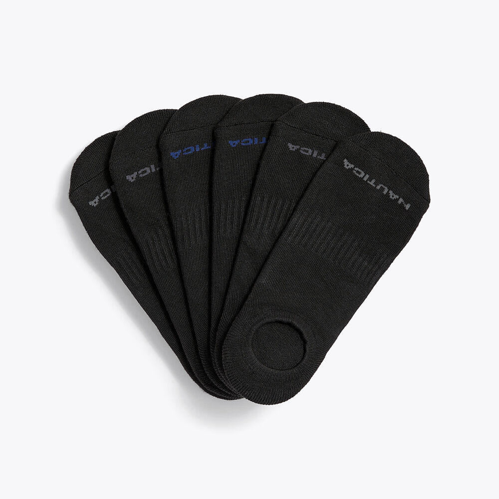 LOGO STRETCH LINER SOCKS, 6-PACK,Black,large