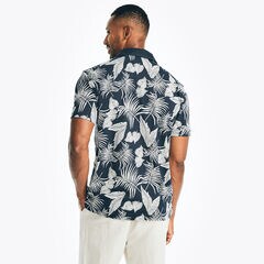 SUSTAINABLY CRAFTED RELAXED FIT PRINTED POLO,Navy,large