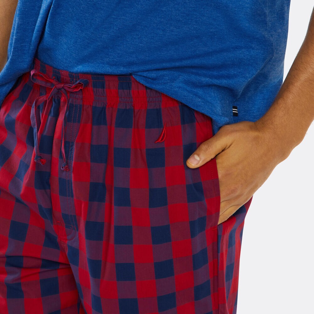PLAID WOVEN SLEEP PANTS,Nautica Red,large