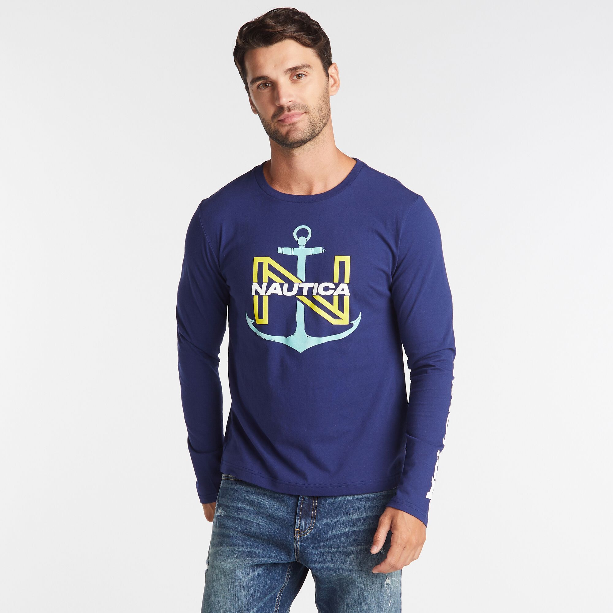 BIG & TALL  N-ANCHOR T-SHIRT,J Navy,large