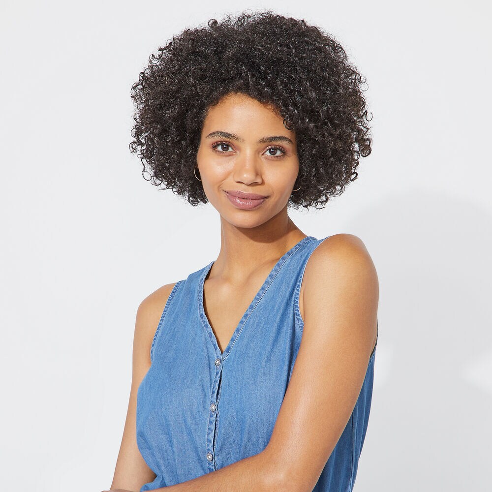 DENIM HENLEY JUMPSUIT,Deep Navy Heather,large