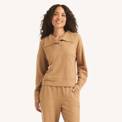 Collared Sweatshirt,Coastal Tan,large