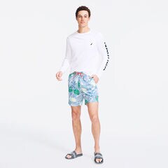 8" SUSTAINABLY CRAFTED TROPICAL PRINT SWIM,Bright White,large