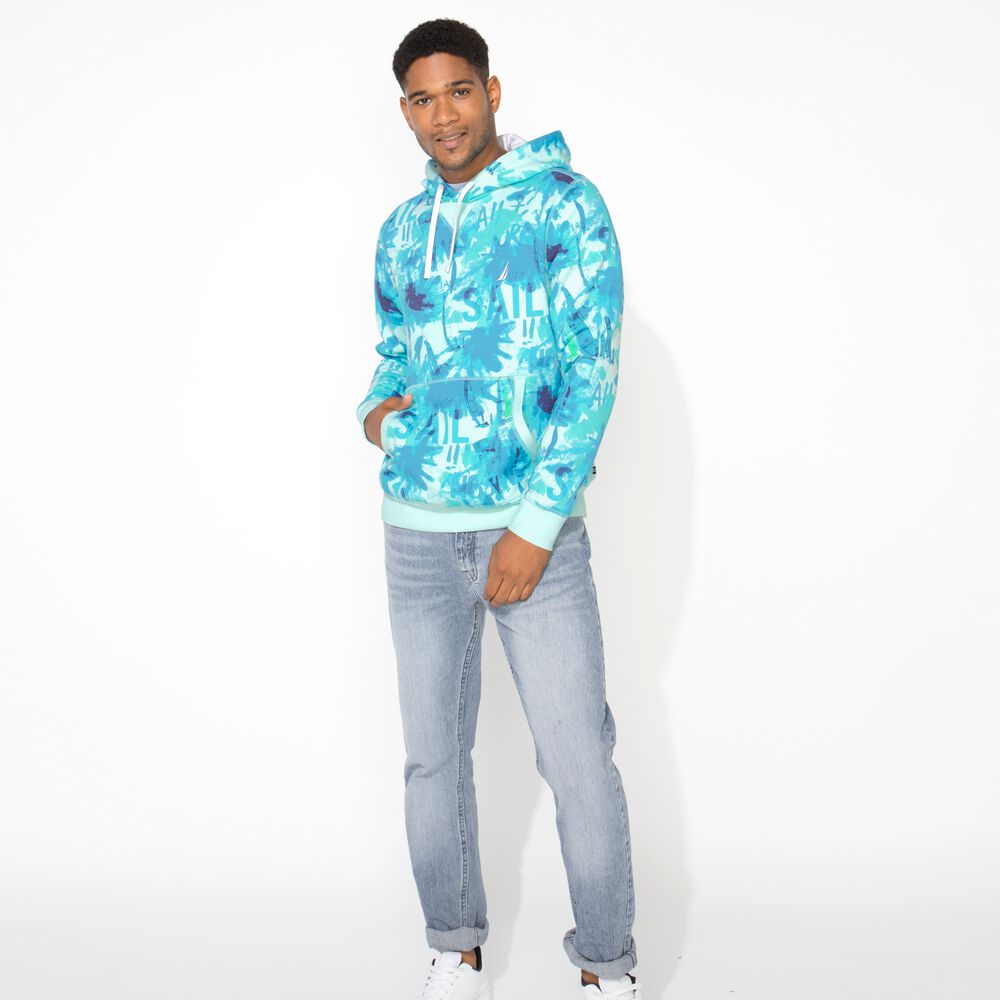 SAIL PRINT PULLOVER HOODIE,Aquabreeze,large