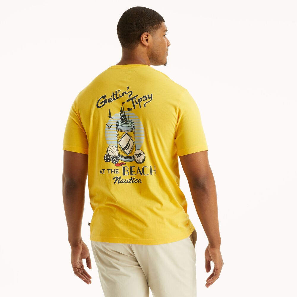 Big & Tall Getting Tipsy Graphic T-Shirt,Lemon Chrome,large