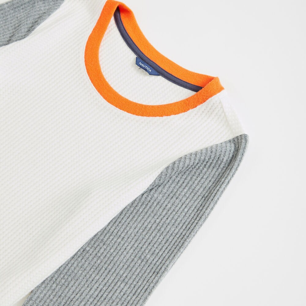 COLORBLOCK SCOOP NECK KNIT TOP,Marshmallow,large