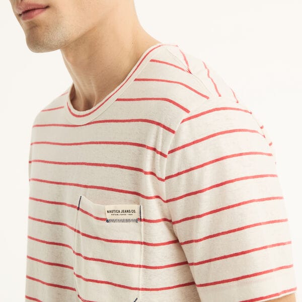 Nautica Jeans Co. Striped Linen Crewneck T-Shirt
