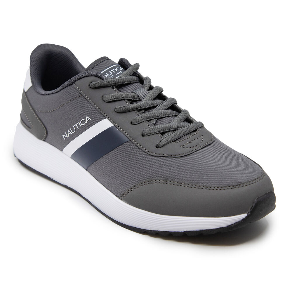 CLASSIC STRIPE LOGO LOW TOP SNEAKER,Grey Heather,large