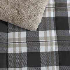 Lewes Grey Twin Reversible Comforter & Sham Set,Smoke,large