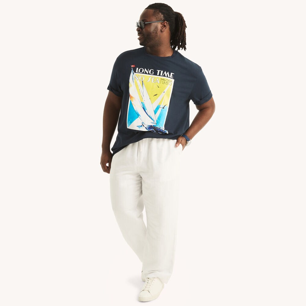 Big & Tall Long Time No Sea Graphic T-Shirt,Stellar Blue Heather,large