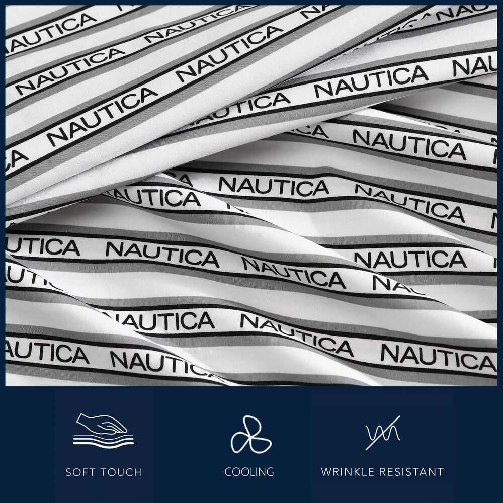 Striped Logo Full Sheet Set,Tango Red,large