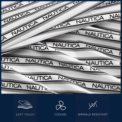 Striped Logo Full Sheet Set,Tango Red,large