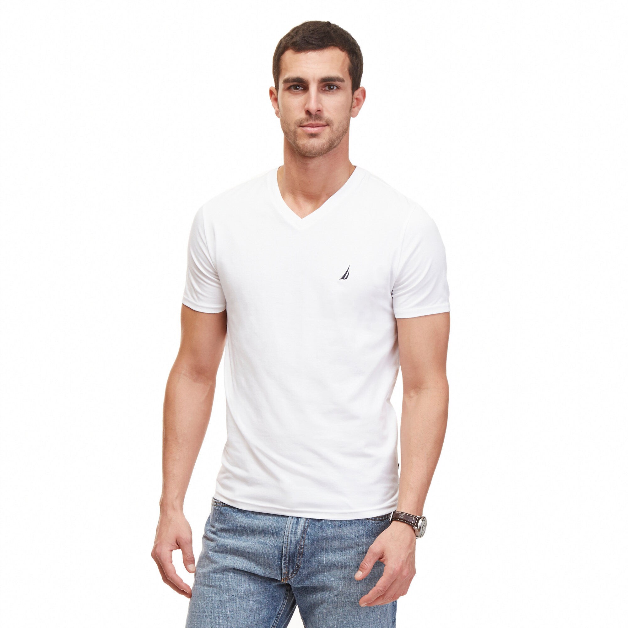  Big & Tall V-Neck T-Shirt,Bright White,large