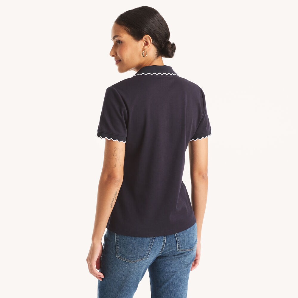 Scallop Polo,Navy,large
