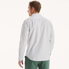 Classic Fit Wrinkle-Resistant Plaid Shirt,Bright White,large
