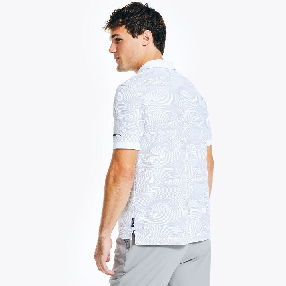 NAVTECH CLASSIC FIT PRINTED POLO,Bright White,large