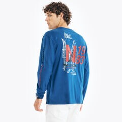 BIG & TALL GRAPHIC LONG-SLEEVE T-SHIRT,Bright Cobalt,large