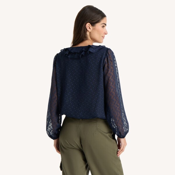 Long-Sleeve Ruffle Top