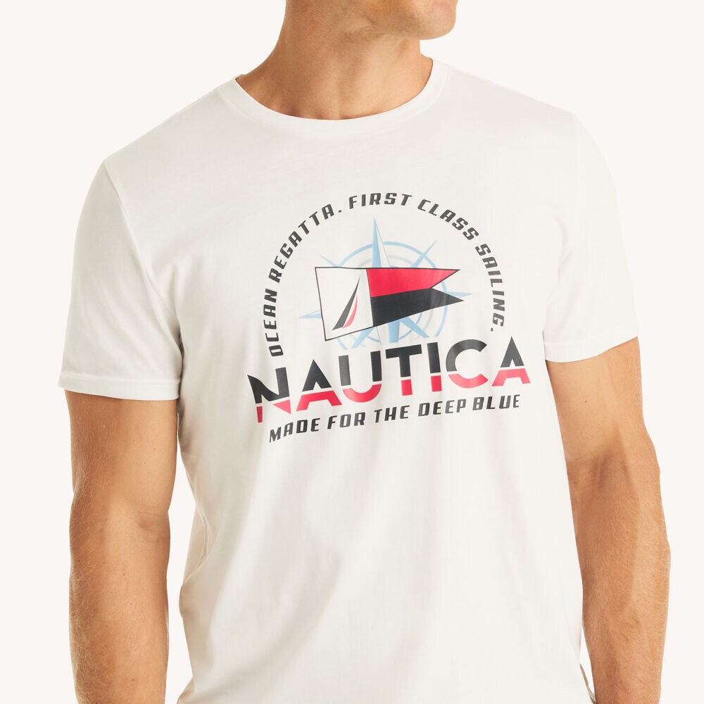 Flag Graphic T-Shirt,Bright White,large