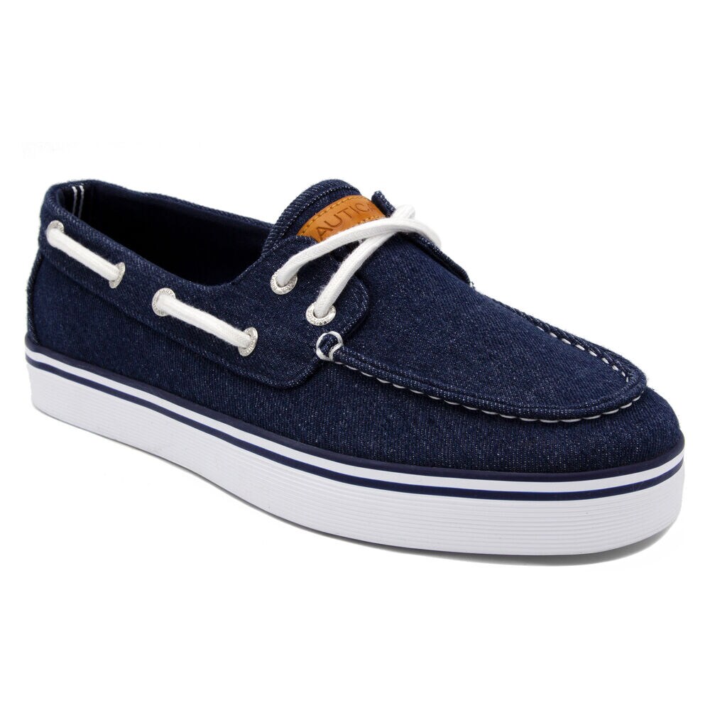 Galley Boat Shoe in Navy Denim,Outward Navy Denim,large