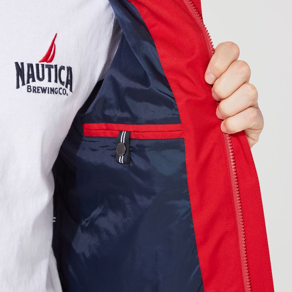 Classic Bomber With Packable Hood,Nautica Red,large